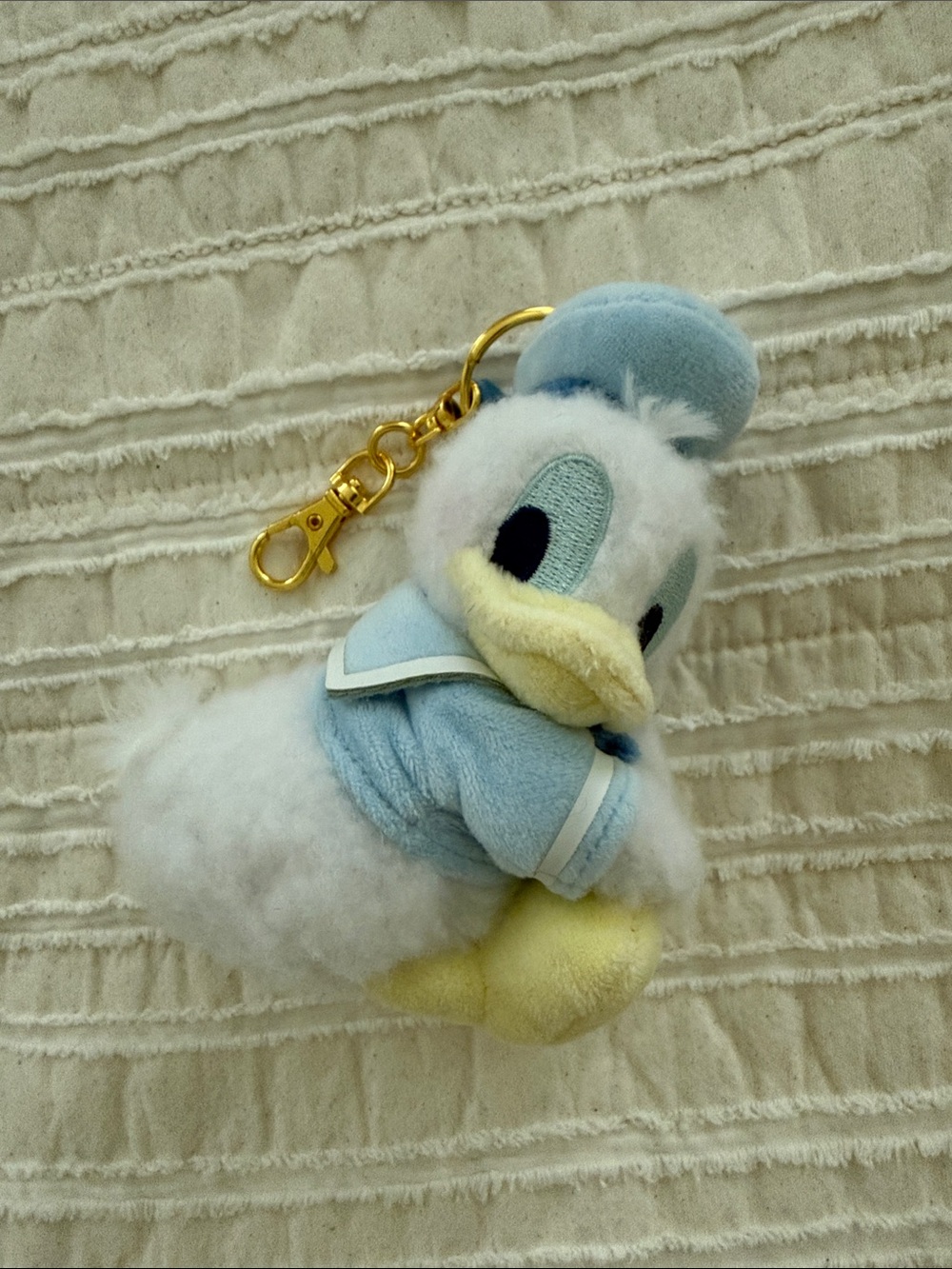 Disney Donald Duck Plush Keychain - Light Blue & White